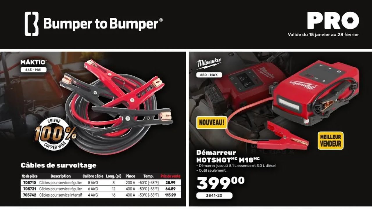Circulaire Bumper to Bumper Pro du 15 janvier au 28 février 2026 – spéciaux de la semaine