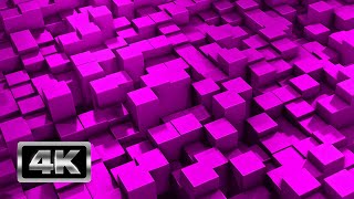 Pink Cubes Screensaver - 1 Hour Abstract Animated Backdrop Video 4K | Footage