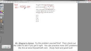 Famous SAT Math - Question #17 (Solving Equations for a Missing Variable) Net Worth