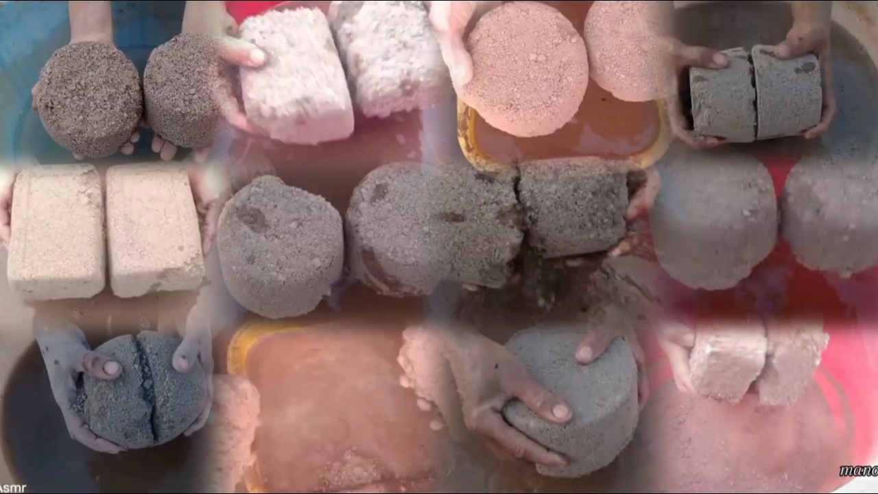 Asmr edits:Gritty Sandment smashing compilation | crunchy dusty sand |Fine sandment