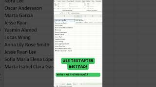 Extract last names into a single column using TEXTAFTER #shorts #exceltips