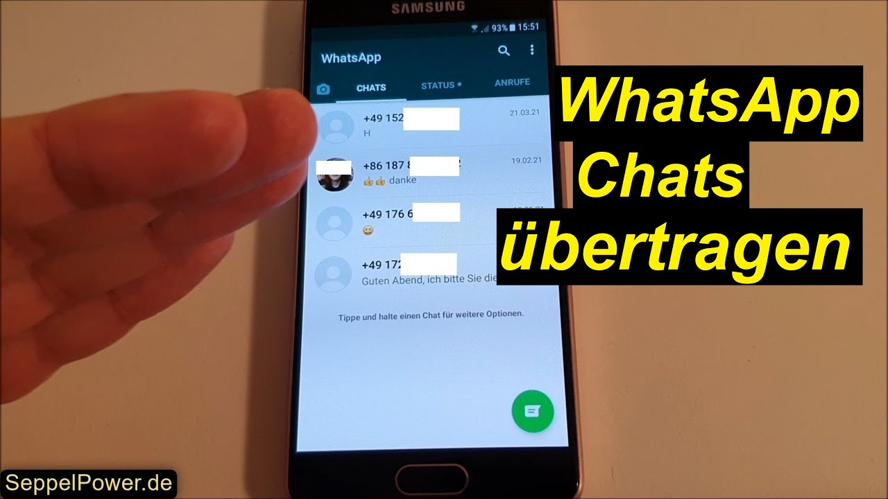 Tutorial: WhatsApp Chat übertragen. Android zu Android. | SeppelPower - YouTube