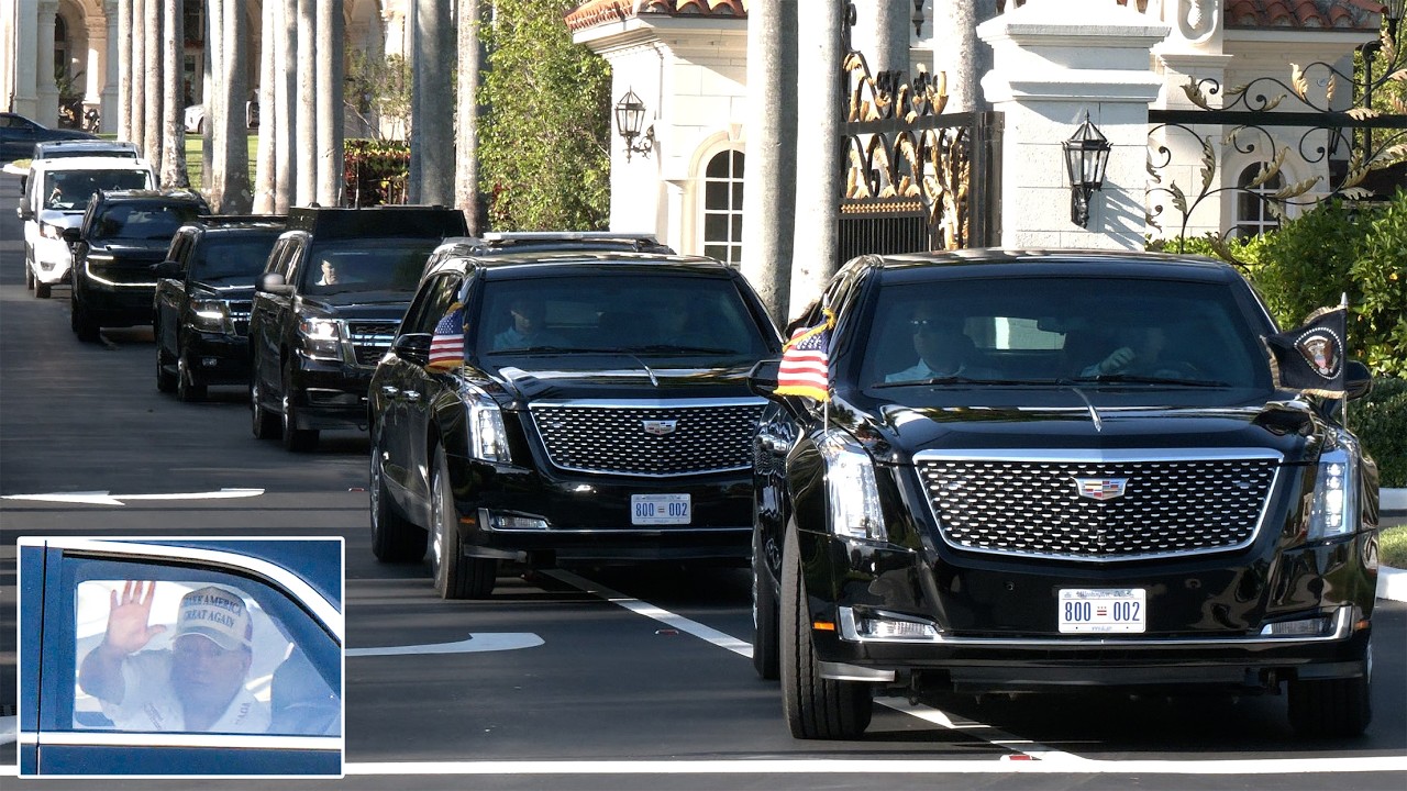 President Trump departs his golf club by motorcade, Air Force 1 pilots train on a Boeing 747