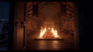 π₯ Viking Longhouse Fire Pit: Roaring Flames, Deep Crackling Sounds and Timeless Hall Peace | 6 Hours