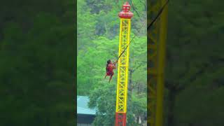 Cute girl rope swing → bungee vibes 😍 crazy reaction 🤩🫀