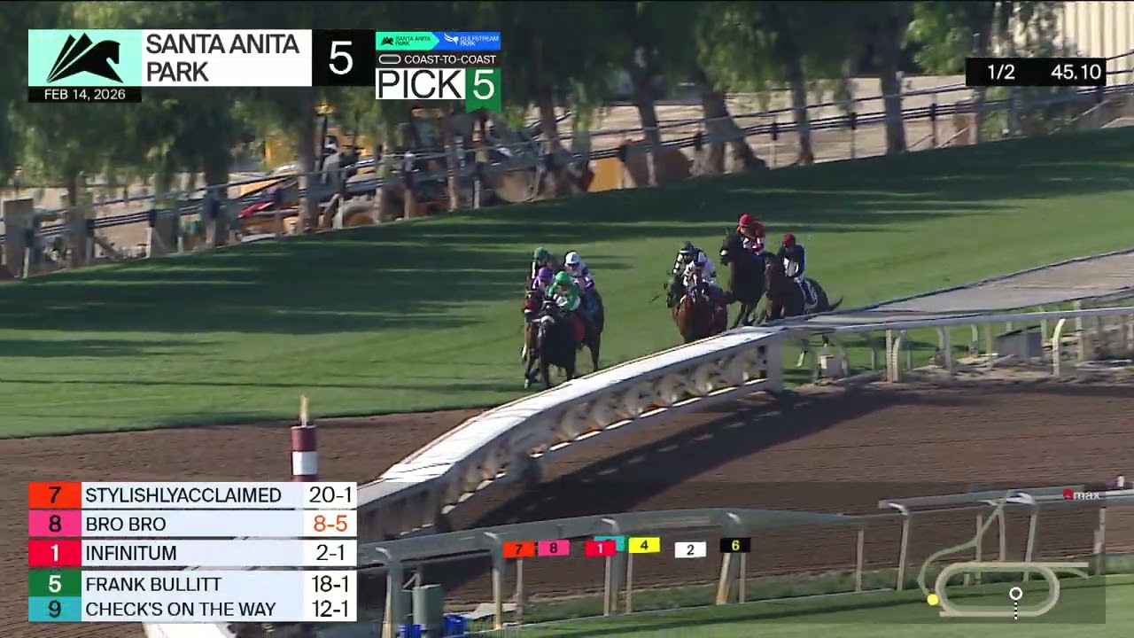 Stylishlyacclaimed одержала победу в 5-й гонке в воскресенье, 14 февраля, в парке Санта-Анита.