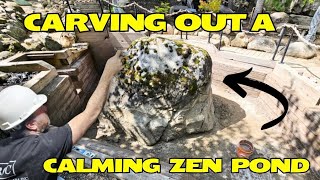 How We Fixed This Leaking Pond With a MASSIVE 60,000 LB Boulder