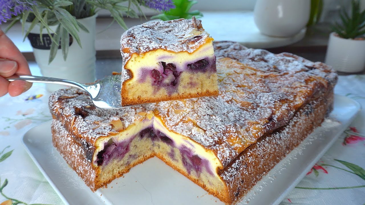 У вас есть черника? Испеките этот вкусный черничный пирог! Вкусный рецепт!