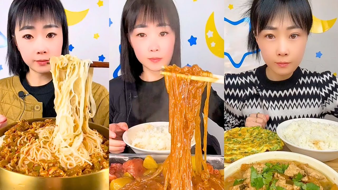 Chinese Bread and Noodle Eating Show | Quiet Mukbang Food Video #80