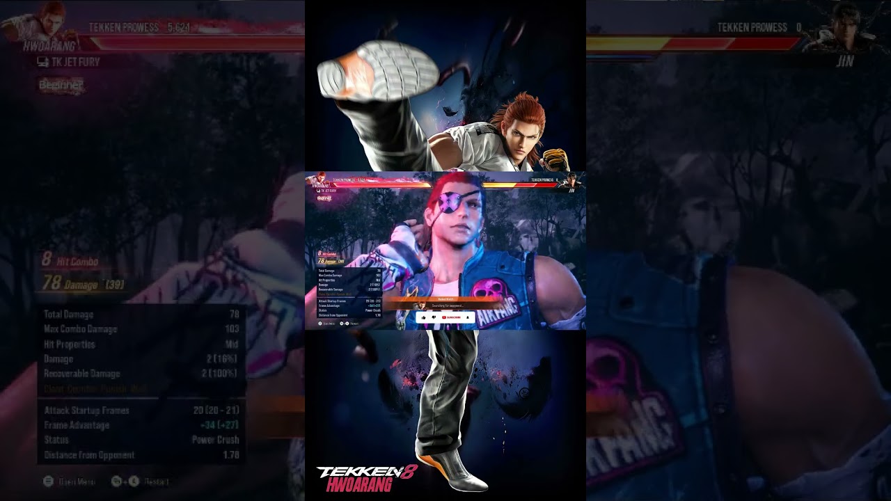 Tekken 8 CBT Hwoarang Combo Blue Spark Kick
