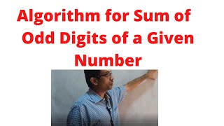 Celebrity Algorithm to Calculate the Sum of the Odd Digits of a Given Number Wealth