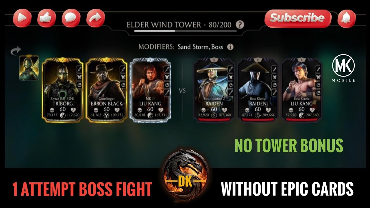 Fatal Elder Wind Tower 80 & Reward 🎮 Mortal Kombat Mobile▫️MK Mobile 
