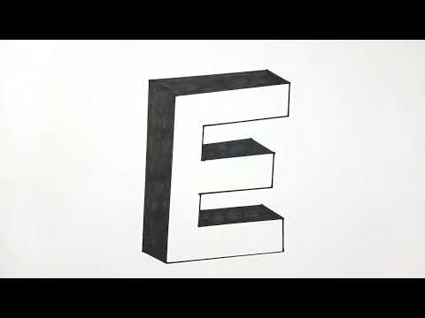 How to Draw the Letter E in 3D  | Easy Drawing Tutorial