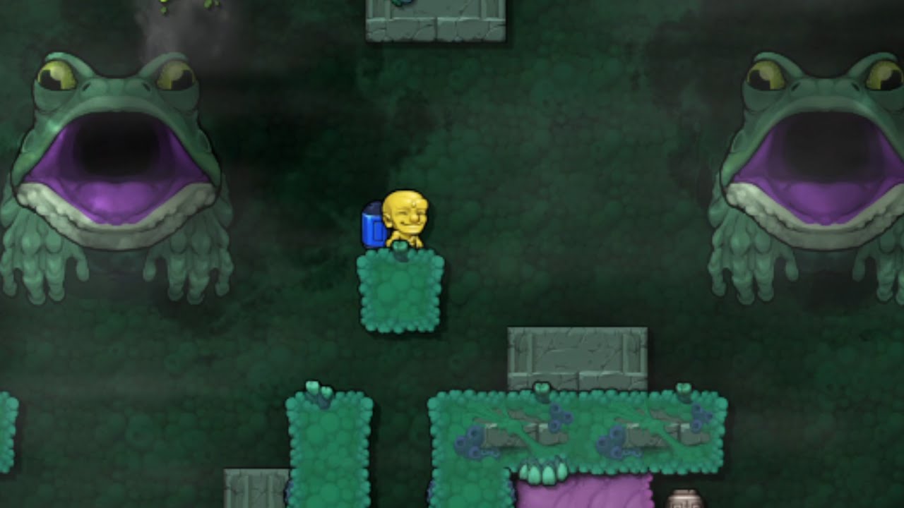 Three Goliath Frogs in One Level Spelunky 2 YouTube