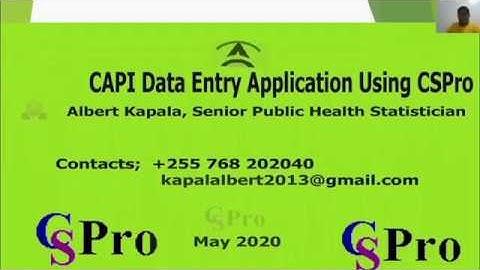 Video 04 CAPI Questions in CSPro by Albert Kapala Tanzania