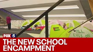 The New School faculty set up pro-Palestinian encampment