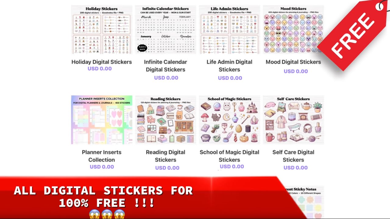 Easy Hack to Get Free Digital Stickers for Your Diary! 💻📒✨ | Free Sticker Pack Tutorial