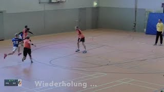 Handball rules: 2 scenes (ball touched with a foot; 2-minute suspension)