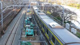中央線(総武線)飯田橋駅 新ホーム建設予定地 E231系500番台A503編成(2018年1月)  東京都千代田区