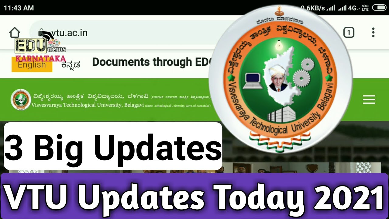 VTU Updates Today 2021 | 3 Big Updates | VTU Exam | VTU | EDUnews Karnataka🔥