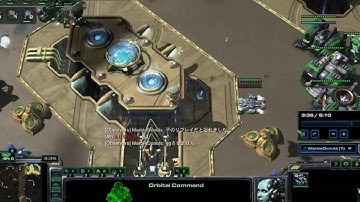 TvP proxy 1-1-1 marine/cyclone/medivac all in vs Elite A.I.