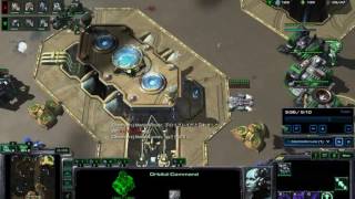 TvP proxy 1-1-1 marine/cyclone/medivac all in vs Elite A.I.
