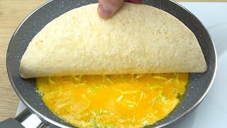 I'm just covering the eggs with the tortilla! Quick recipe in a pan in 10 minutes # 112
