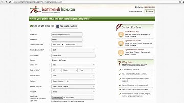 How To Create Matrimonial Profile Account at Matrimonialsindia.com