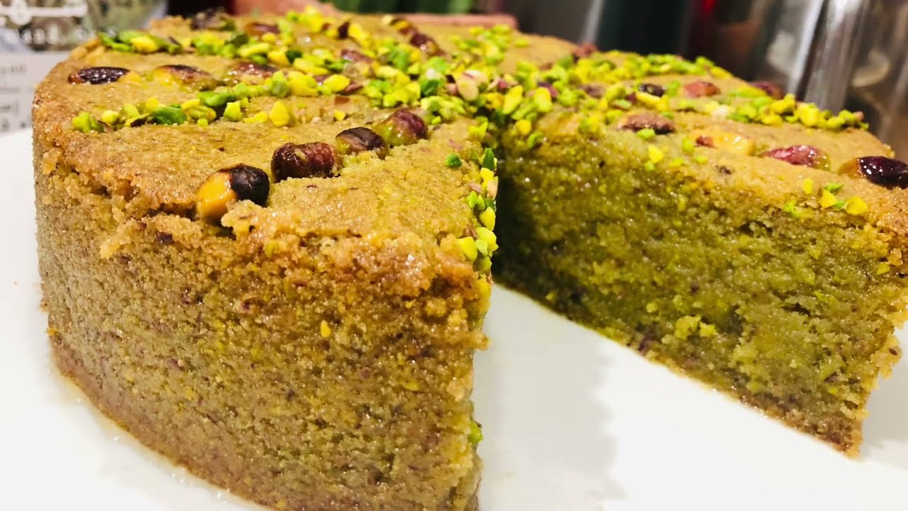 Basboussa pistache- بسبوسة حلوة فخمة و رائعة بالفستق