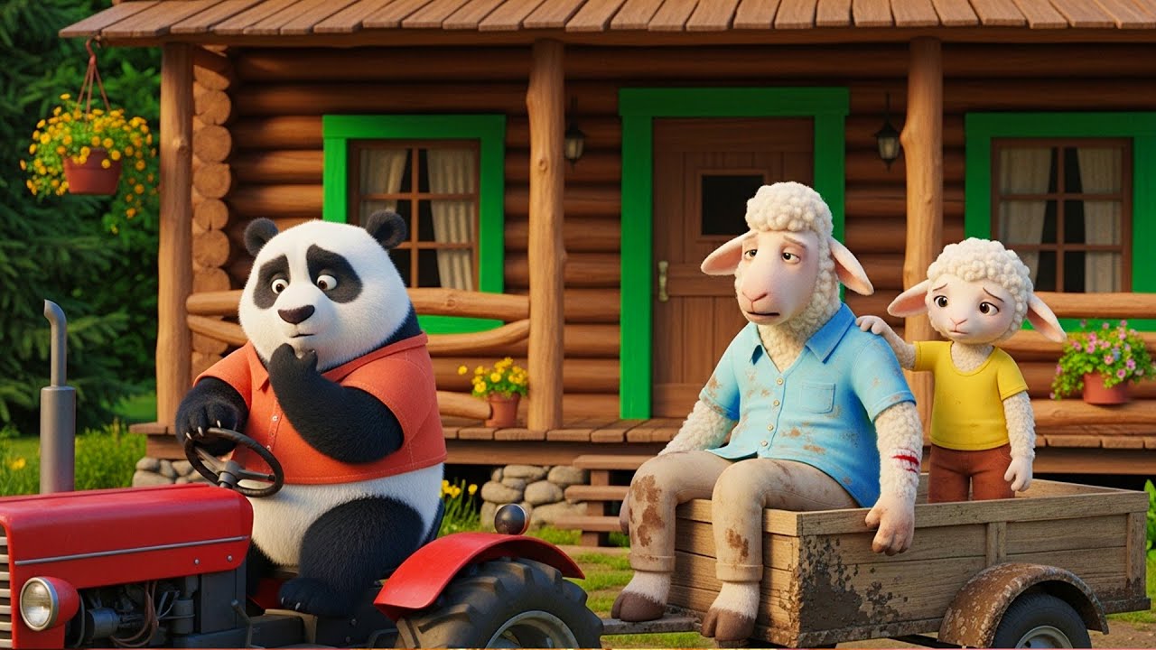 Three Sheep Trapped by a Falling Tree in the Forest | A Brave Bear Comes to the Rescue