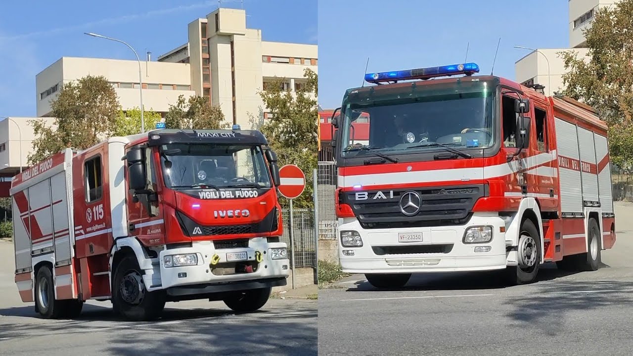 PRIMA + SECONDA PARTENZA VIGILI DEL FUOCO BOLOGNA IN SIRENA !