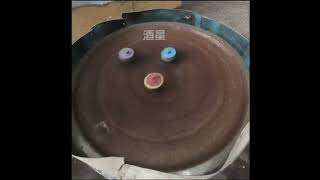 Extreme Beyblade battle with industrial equipment
