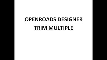 ORD - MicroStation - 9.11 - Trim Multiple