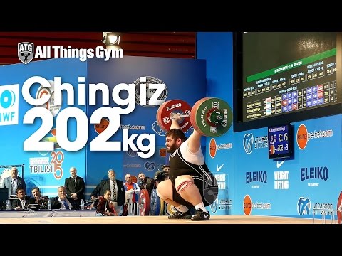 Chingiz Mogushkov 202kg Snatch 2015 European Weightlifting Championships