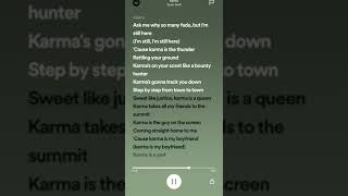 Karma sped Up fyp spedup2023 s spedups spotify