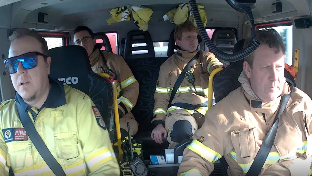 Volunteer Fire Crew Responding To Station - Lincoln Volunteer Fire Brigade NZ