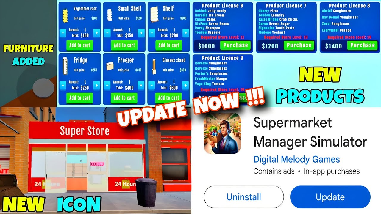 New Furniture Products & New Icon - Supermarket Manager Simulator ...