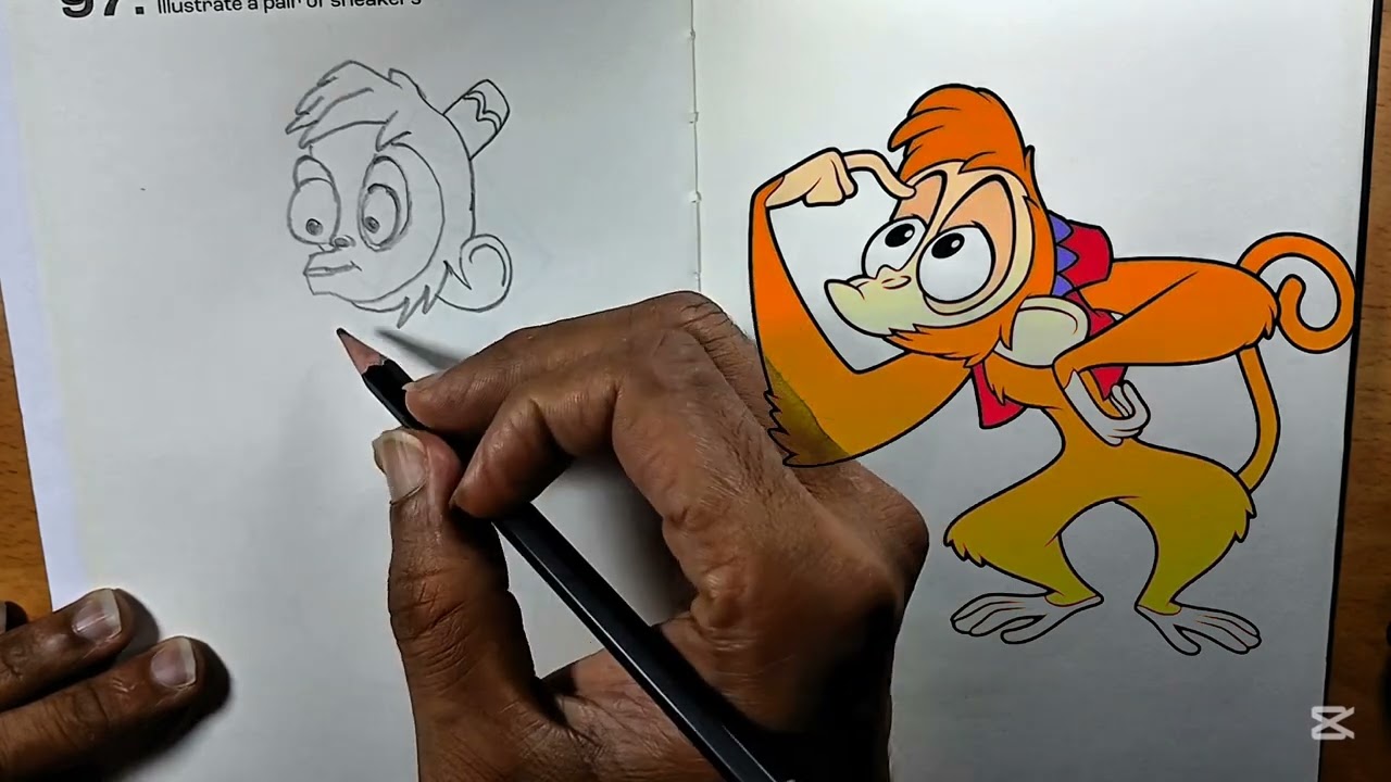 How to draw Abu the Alladin monkey 