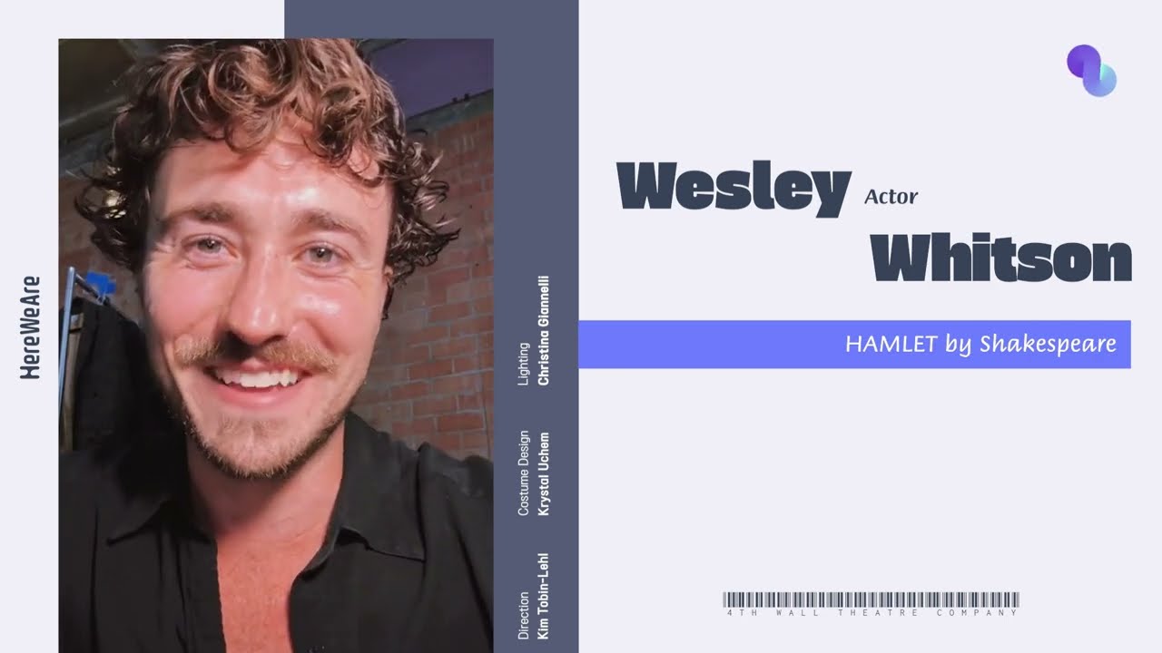 Regional Premiere of BEDLAM's HAMLET with Wesley Whitson