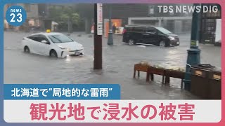 「突然空が暗くなり…」北海道で“局地的な雷雨”　観光地でも浸水の被害【news23】｜TBS NEWS DIG