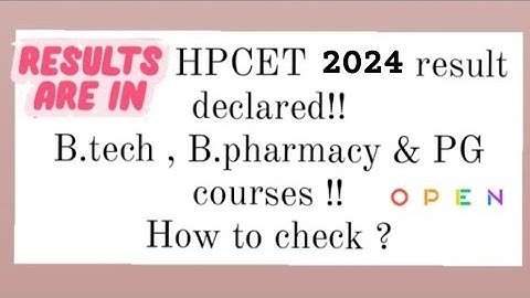 HPTU HPCET 2024 result out | How to check HPCET 2024 result ? | HPCET 2024 result | Hptu admission