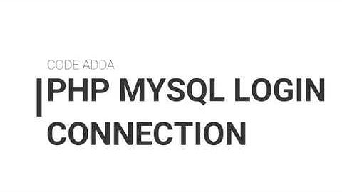 Login system using PHP with MYSQL database