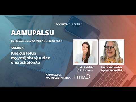 Keskustelua myyntijohtajuuden ensiaskeleista / MyyntiKollektiivin Aamupalsu 2.9.2026