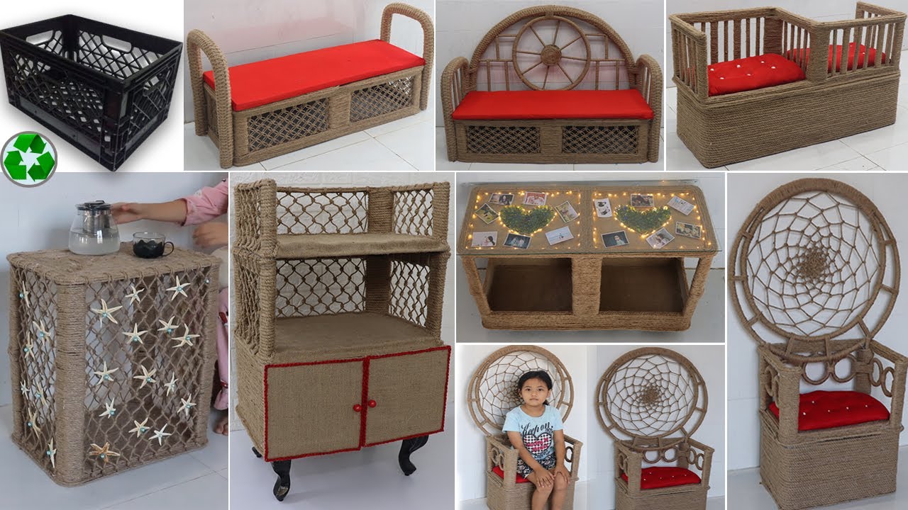 12 лучших идей из отходов с пластиковыми ящиками | Мебель Джут Крафт