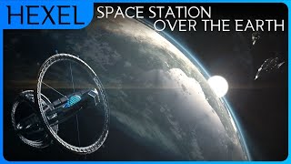 Space Station over the Earth || Blender Timelapse