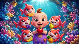 Five Little Sharks Eating Everything Funny Baby Shark Song and Healthy Eating Habits Rhymes for Kids