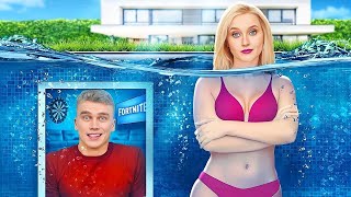Построил СЕКРЕТНУЮ КОМНАТУ для вечеринки у бассейна! Гениальные и самодельные лайфхаки для отпуска
