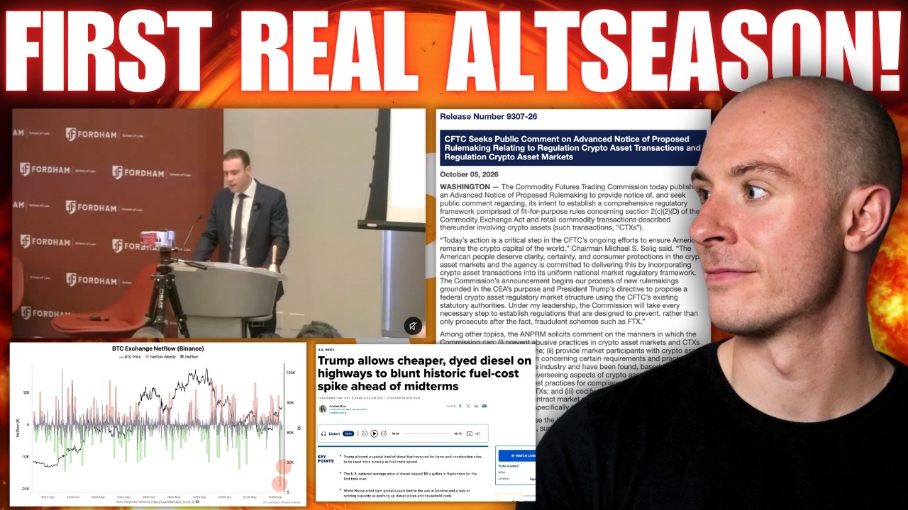 The *FIRST* Real Altseason Is Here! CFTC About To Green light Crypto! Bitcoin $90K? Major Outflows!!