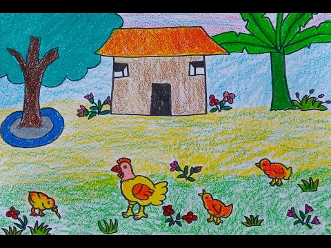Video Vẽ Tranh Đề Tài Con Vật Nuôi Trong Gia Đình _Đàn Gà... - youtube