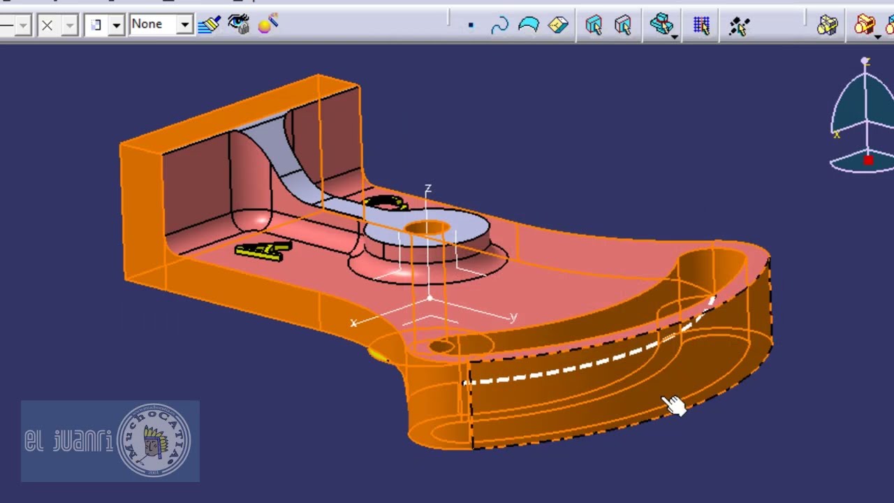 CATIA V5 desde cero. Ejercicio 29. Manivela con letras en Sólido.